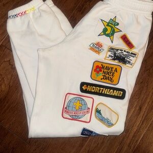 Riley Vintage White Patchwork Joggers